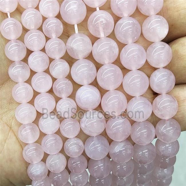 Natural Pink Rose Quartz Beads Smooth Round