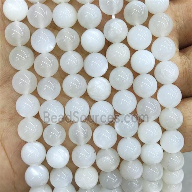 Natural White Moonstone Beads Smooth Round