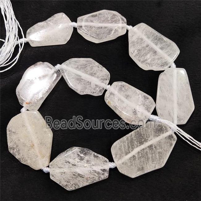 Natural Clear Quartz Slice Beads Freeform