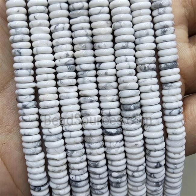 Natural White Howlite Turquoise Heishi Beads