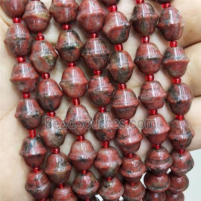 Natural Red Sesame Jasper Beads Bicone