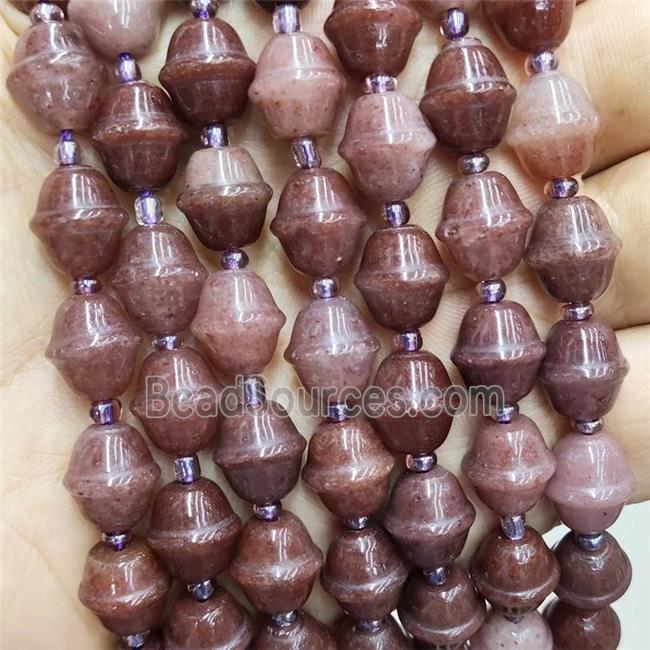 Natural Purple Aventurine Bicone Beads