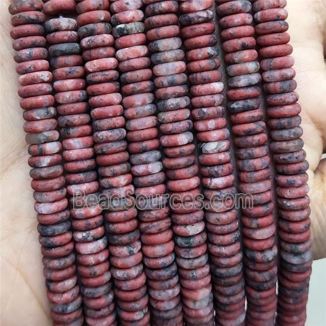 Natural Red Sesame Jasper Heishi Beads Matte