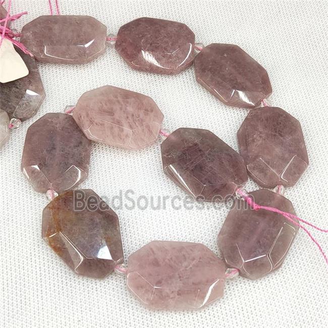 Natural Pink Strawberry Quartz Beads Slice