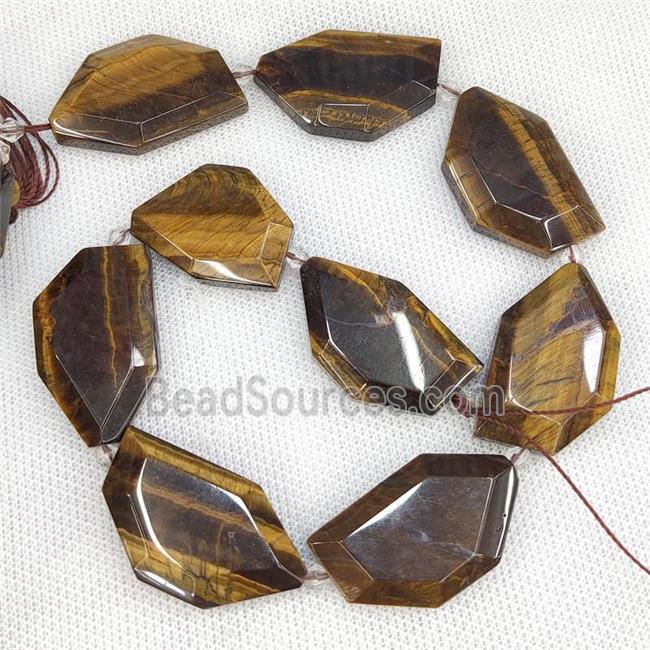 Natural Tiger Eye Stone Slice Beads