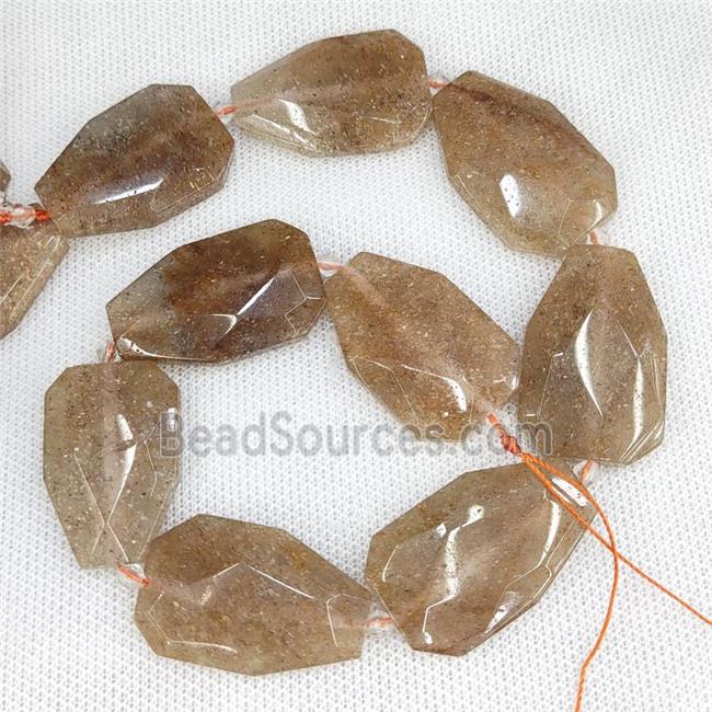 Natural Strawberry Quartz Teardrop Beads