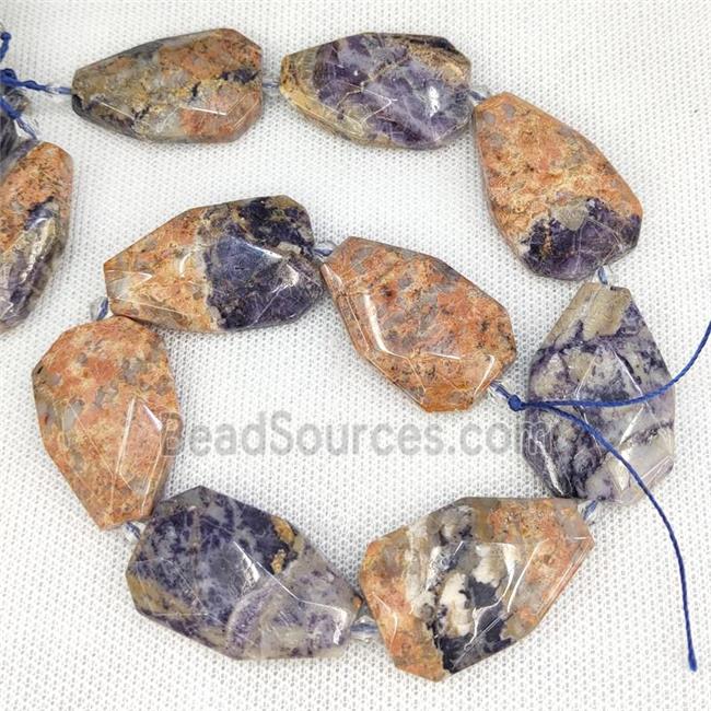 Natural Orange Purple Sodalite Teardrop Beads