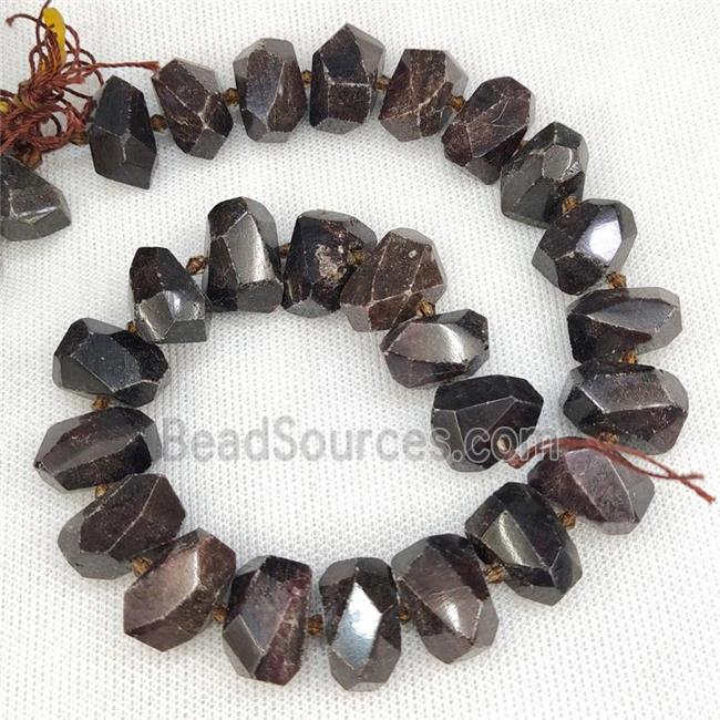 Natural Garnet Nugget Beads Freeform Darkred