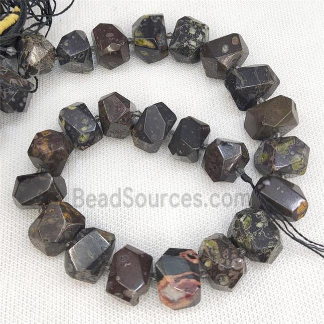 Natural Plum Blossom Jasper Nugget Beads Freeform Black