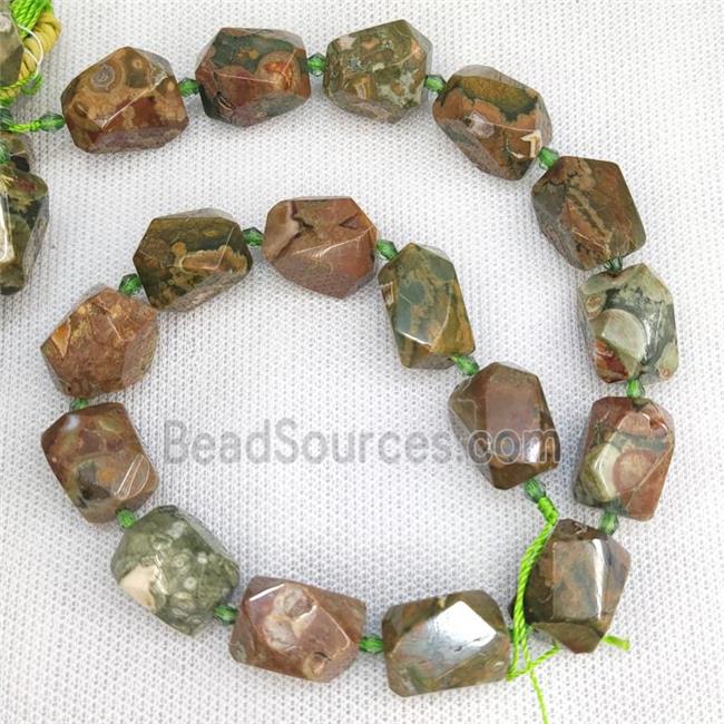 Natural Green Rhyolite Nugget Beads Freeform