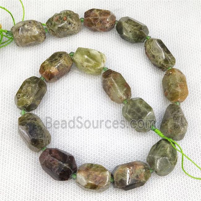 Natural Green Garnet Nugget Beads Freeform