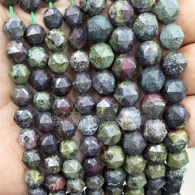 Natural Dragon Bloodstone Beads Green Cut Round