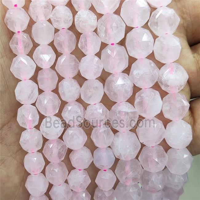 Natural Pink Rose Quartz Beads Cut Round