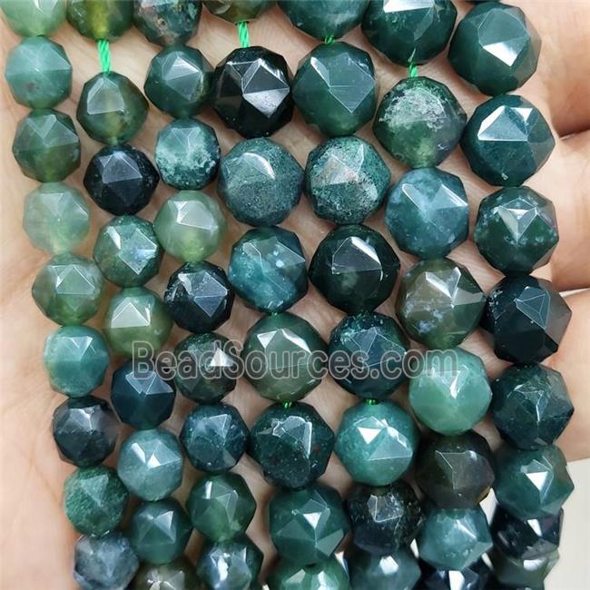 Natural Moss Agate Beads Green Round Cut