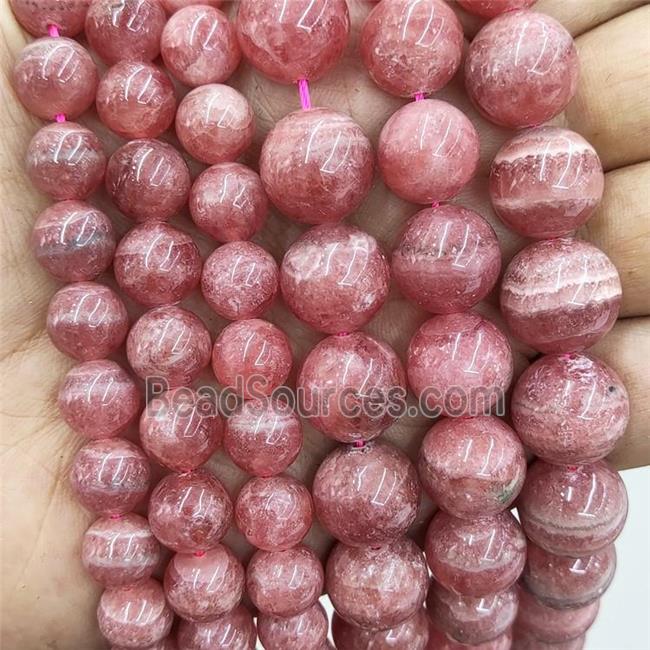 Natural Pink Argentina Rhodochrosite Beads Smooth Round