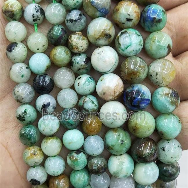 Natural Chrysocolla Beads Green B-Grade Smooth Round