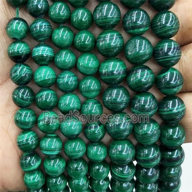 Natural Malachite Beads Green Smooth Round