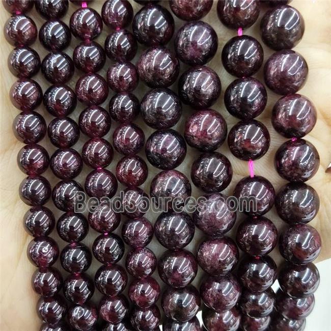 Natural Garnet Beads Darkred Smooth Round