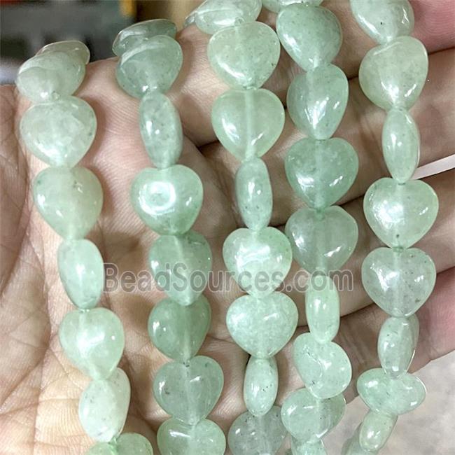 Green Aventurine Heart Beads