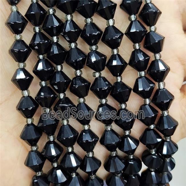 Black Onyx Agate Bicone Beads