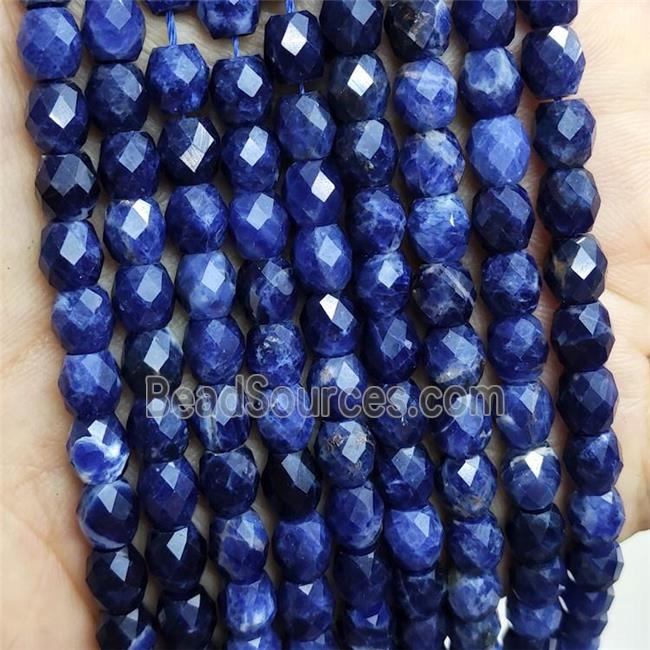 Natural Sodalite Beads Blue Faceted Rice