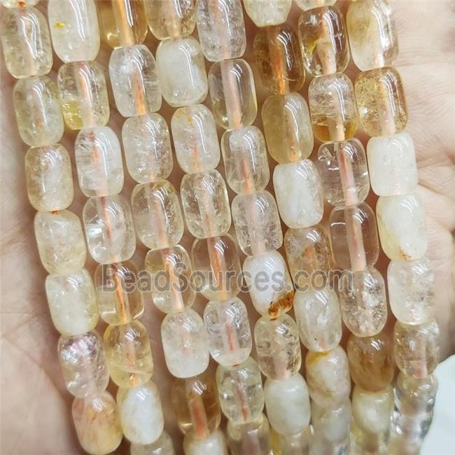 Natural Citrine Barrel Beads Yellow