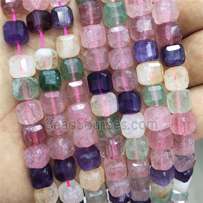 Mix Gemstone Cube Beads Faceted