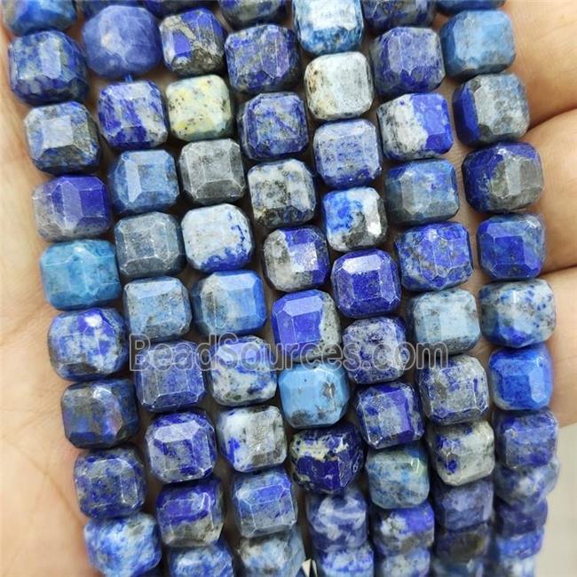 Natural Blue Lapis Lazuli Beads B-Grade Faceted Cube