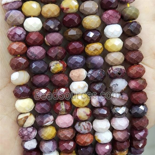 Natural Mookaite Beads Multicolor Faceted Rondelle