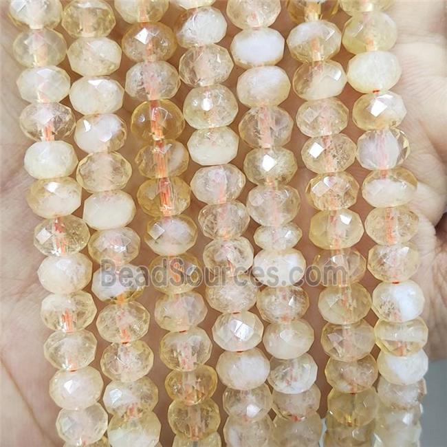 Natural Citrine Beads Yellow Faceted Rondelle