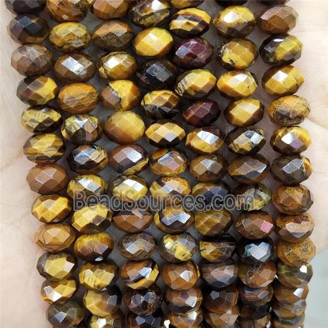 Tiger Eye Stone Beads Yellow Faceted Rondelle