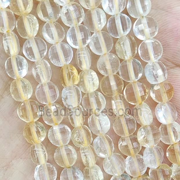 Natural Yellow Citrine Beads Faceted Circle