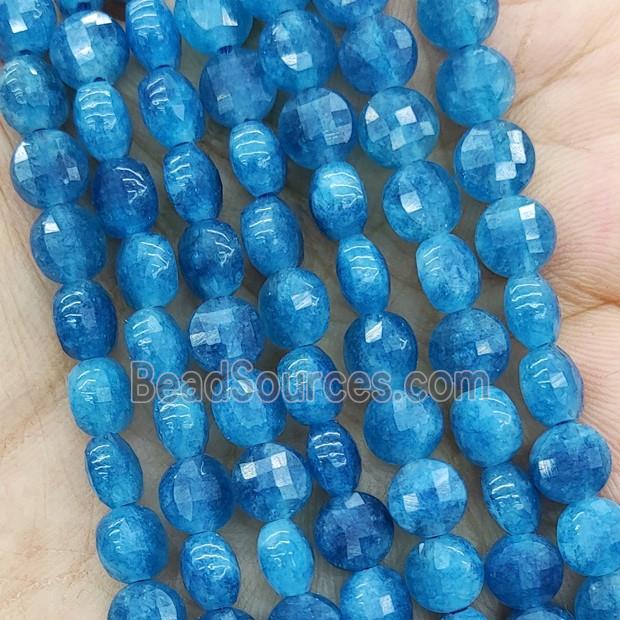 Blue Jade Beads Dye Faceted Circle