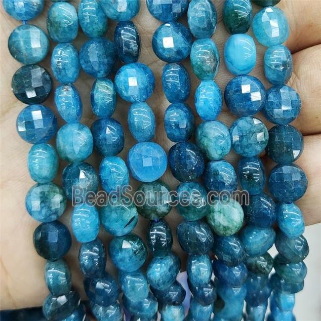 Jade Beads Blue Dye Faceted Circle