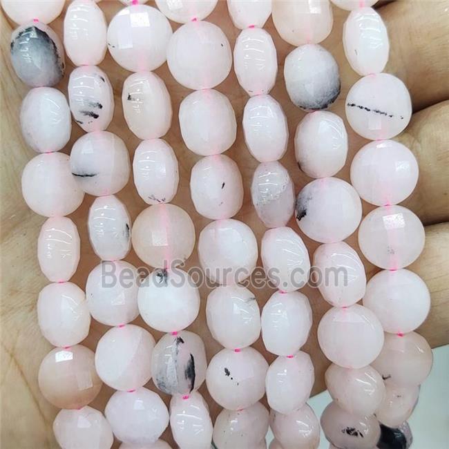 Pink Jade Beads Dye Faceted Circle