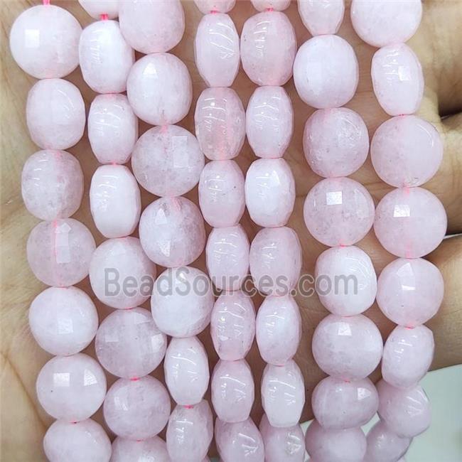 Pink Jade Beads Dye Faceted Circle