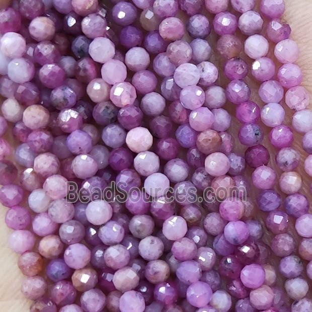 Natural Ruby Beads Faceted Round Tiny