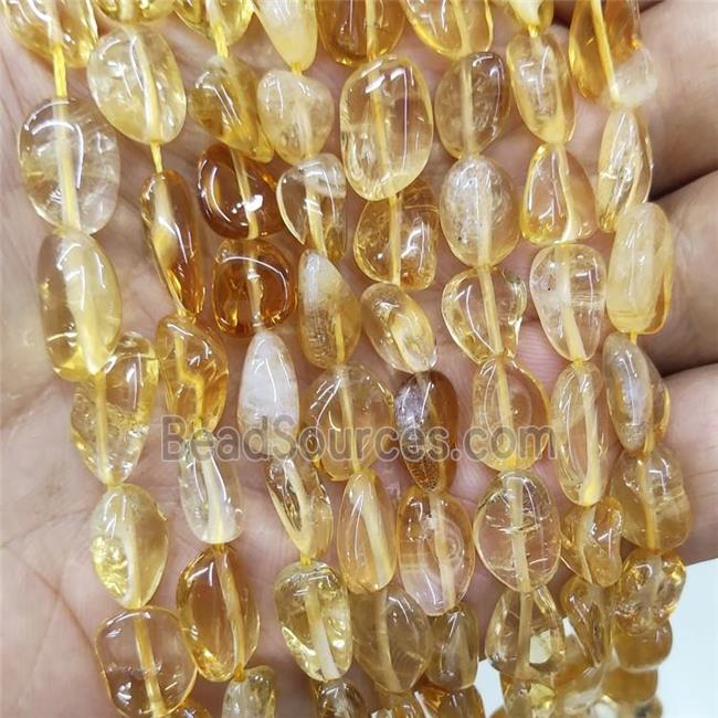 Natural Citrine Chips Beads Yellow Freeform