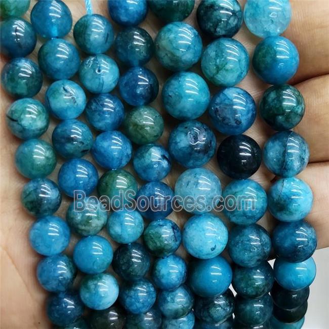 Blue Jade Beads Dye Smooth Round