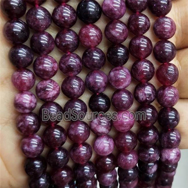 Red Jade Beads Dye Smooth Round