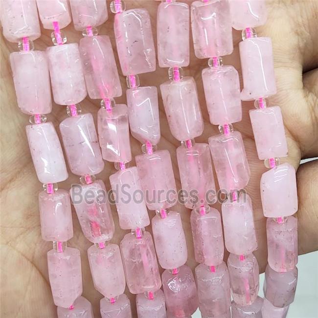 Natural Pink Rose Quartz Beads Tube