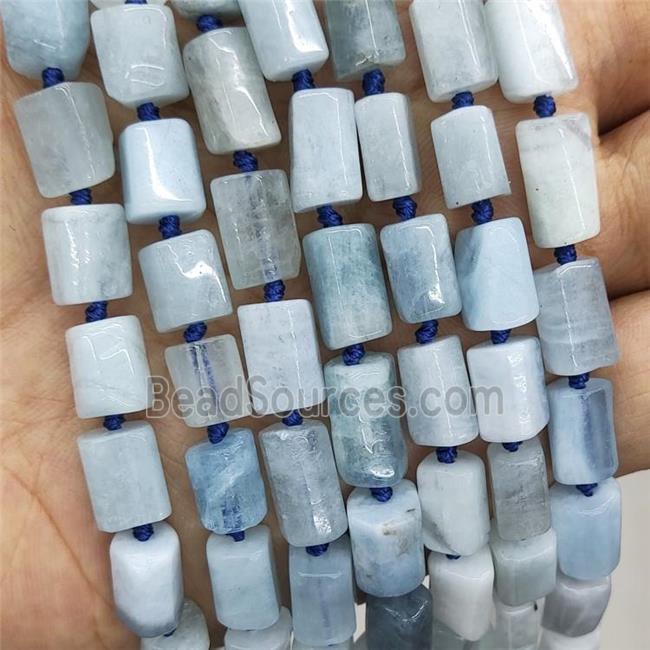 Natural Blue Aquamarine Beads Tube