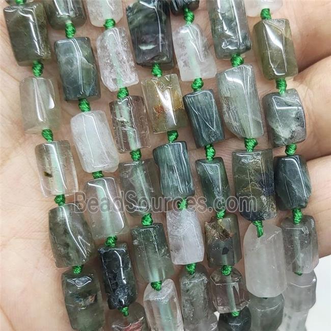 Natural Green Rutilated Quartz Beads Tube