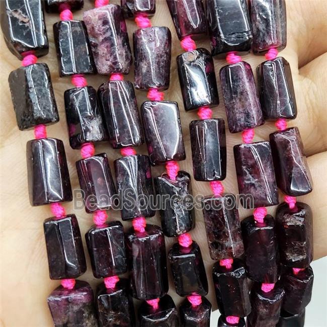 Natural Garnet Beads Tube DarkRed