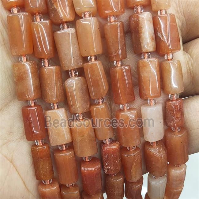 Natural Red Aventurine Beads Tube