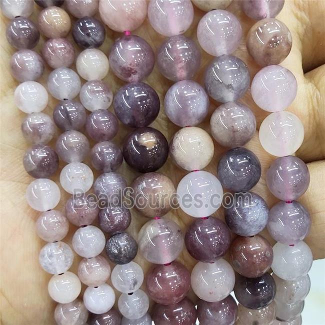 Purple Strawberry Quartz Beads B-Grade Smooth Round