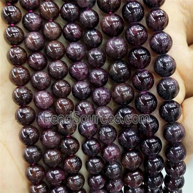 Natural Garnet Beads DarkRed Smooth Round