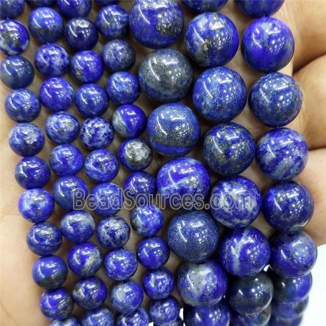 Natural Lapis Lazuli Beads Blue Smooth Round