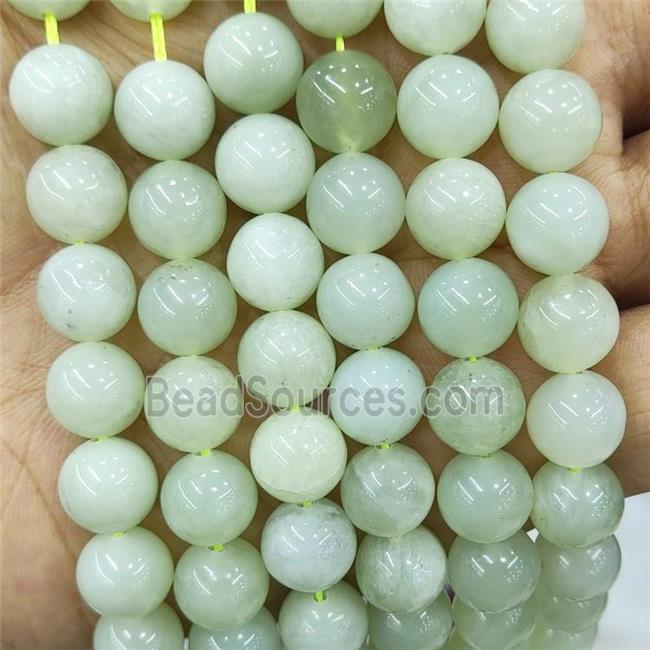 New Mountain Jade Beads Green Smooth Round