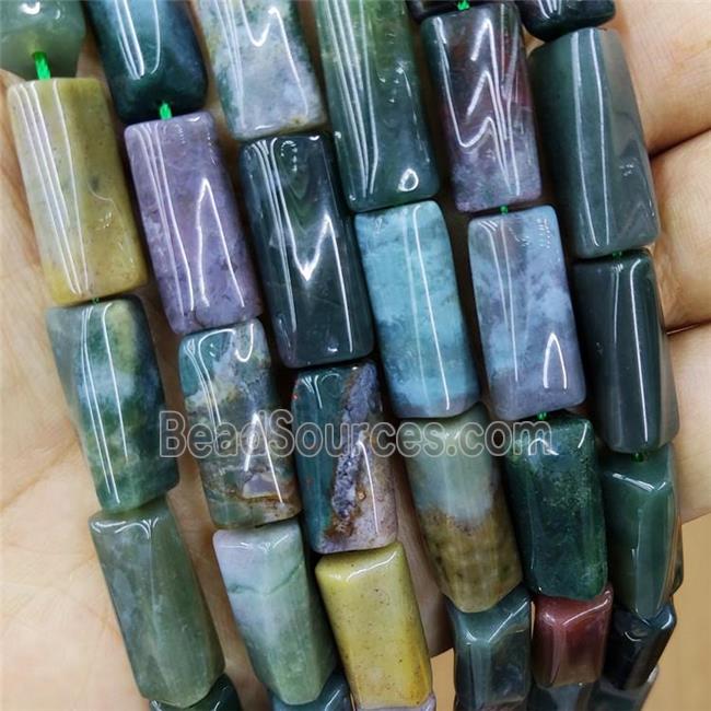 Natural India Agate Beads Twist Tube